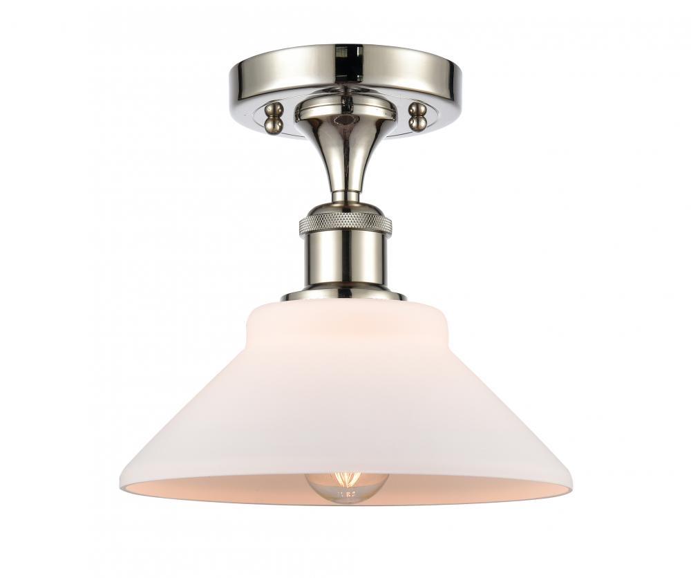 Orwell - 1 Light - 8 inch - Polished Nickel - Semi-Flush Mount