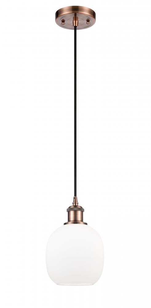 Belfast - 1 Light - 6 inch - Antique Copper - Cord hung - Mini Pendant