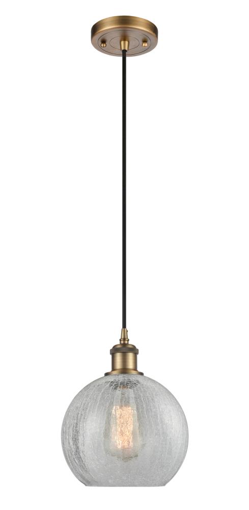 Athens - 1 Light - 8 inch - Brushed Brass - Cord hung - Mini Pendant