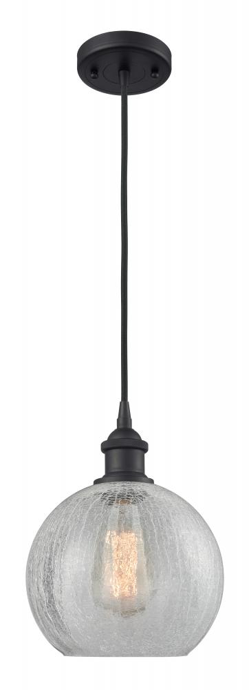 Athens - 1 Light - 8 inch - Matte Black - Cord hung - Mini Pendant