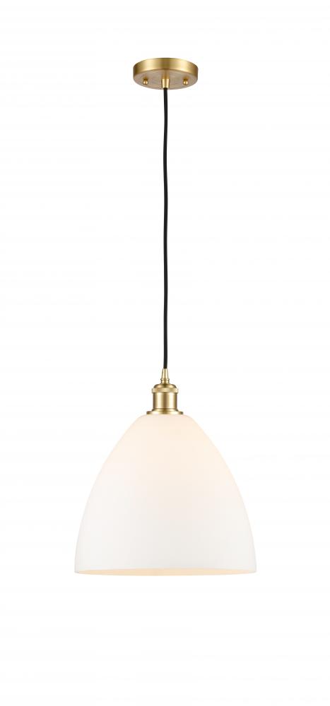 Bristol - 1 Light - 12 inch - Satin Gold - Cord hung - Mini Pendant