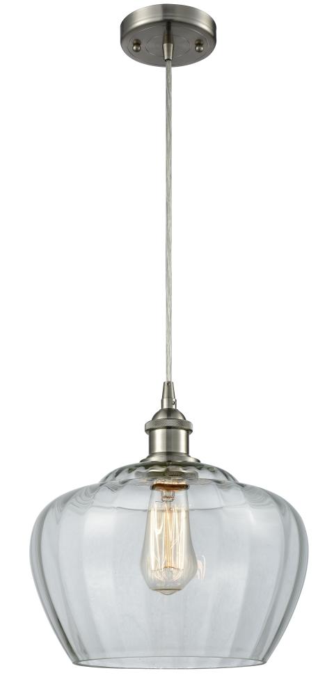 Fenton - 1 Light - 11 inch - Brushed Satin Nickel - Cord hung - Mini Pendant