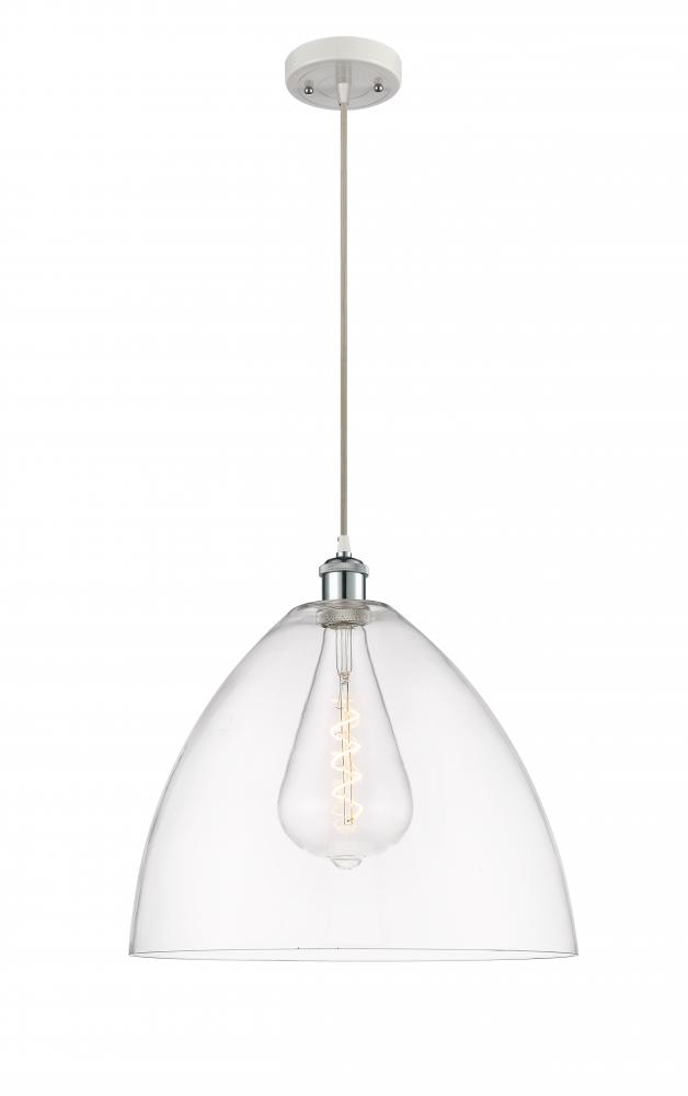 Bristol - 1 Light - 16 inch - White Polished Chrome - Cord hung - Pendant