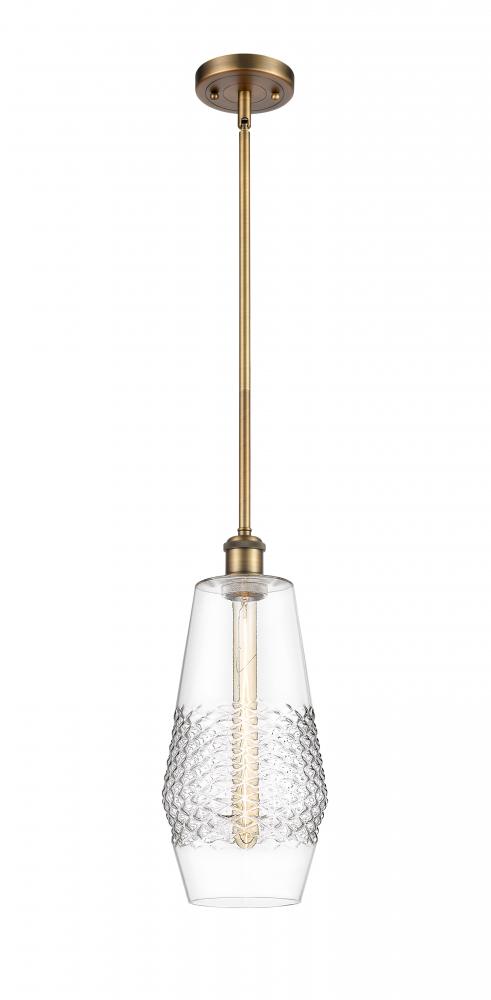 Windham - 1 Light - 7 inch - Brushed Brass - Mini Pendant