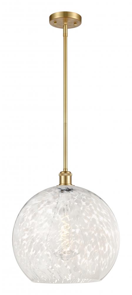 White Mouchette - 1 Light - 14 inch - Satin Gold - Pendant