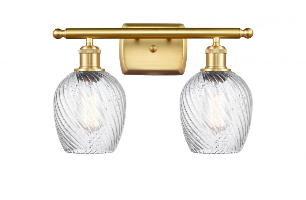 Salina - 2 Light - 16 inch - Satin Gold - Bath Vanity Light