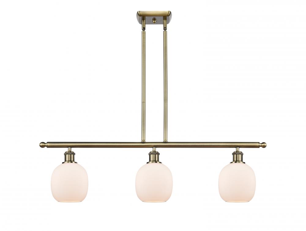 Belfast - 3 Light - 36 inch - Antique Brass - Cord hung - Island Light