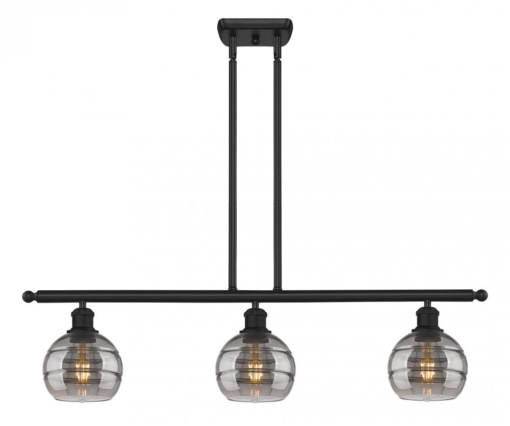 Rochester - 3 Light - 36 inch - Matte Black - Cord hung - Island Light