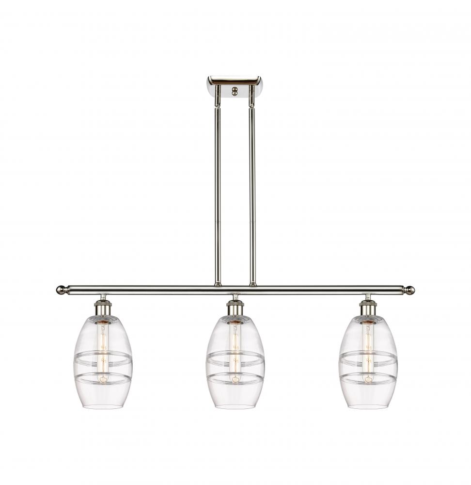 Vaz - 3 Light - 36 inch - Polished Nickel - Cord hung - Island Light