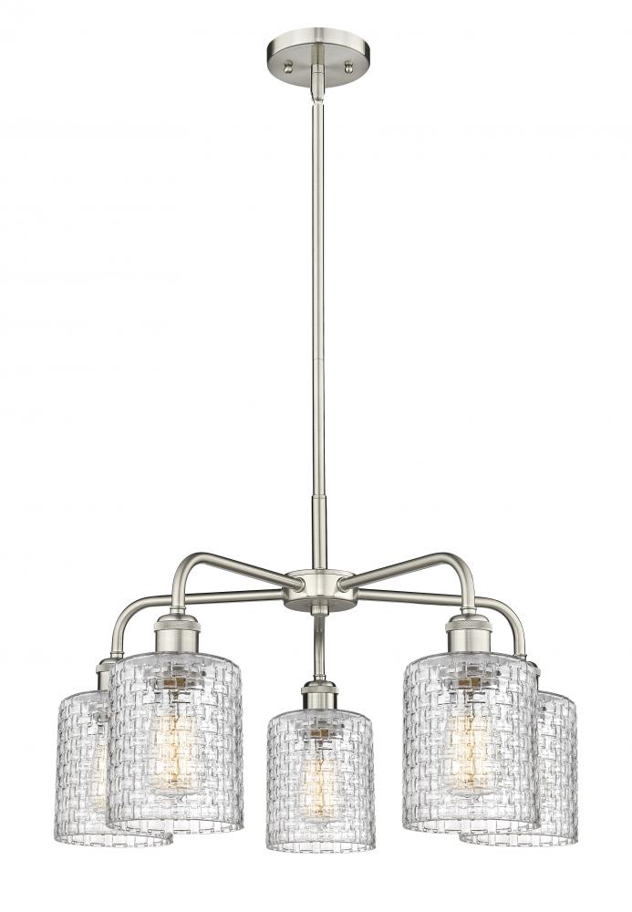 Cobbleskill - 5 Light - 23 inch - Satin Nickel - Chandelier