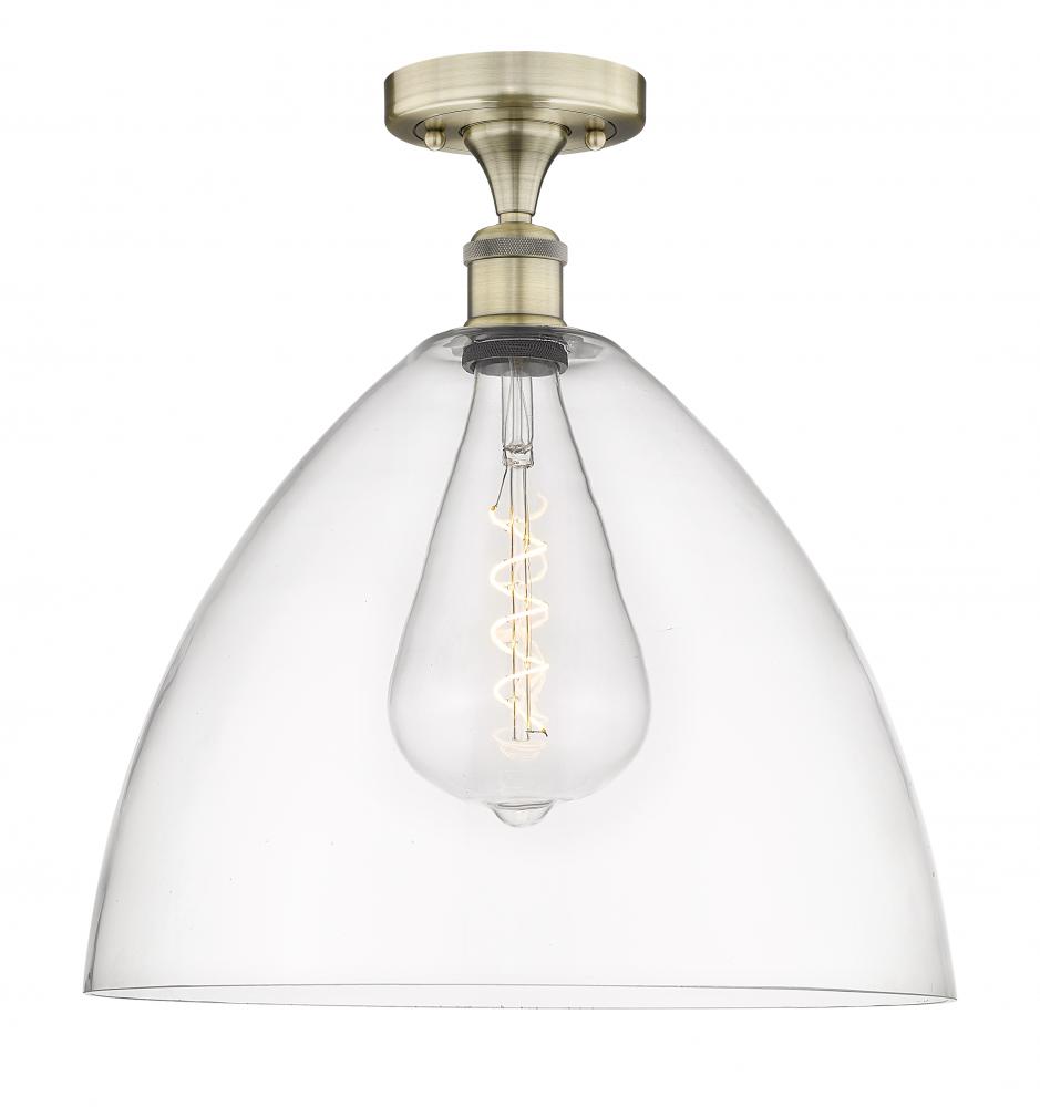 Bristol - 1 Light - 16 inch - Antique Brass - Semi-Flush Mount