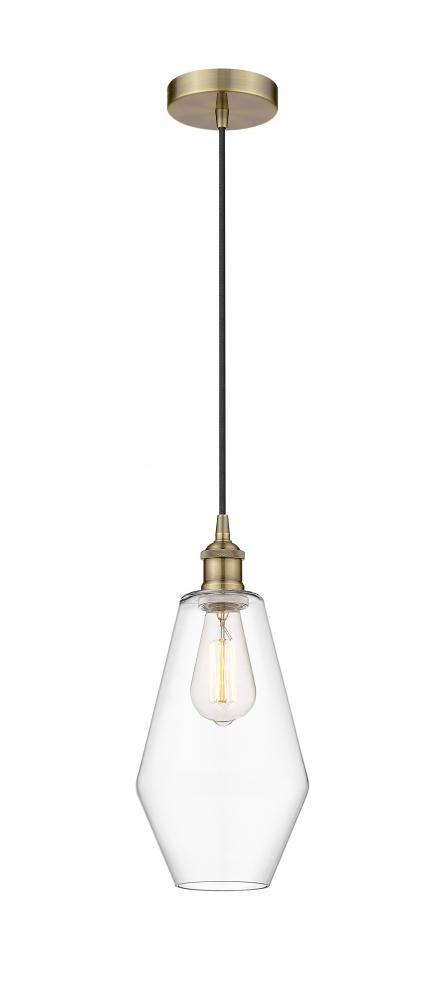 Cindyrella - 1 Light - 7 inch - Antique Brass - Cord hung - Mini Pendant