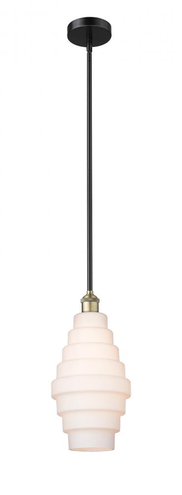 Cascade - 1 Light - 8 inch - Black Antique Brass - Cord hung - Mini Pendant