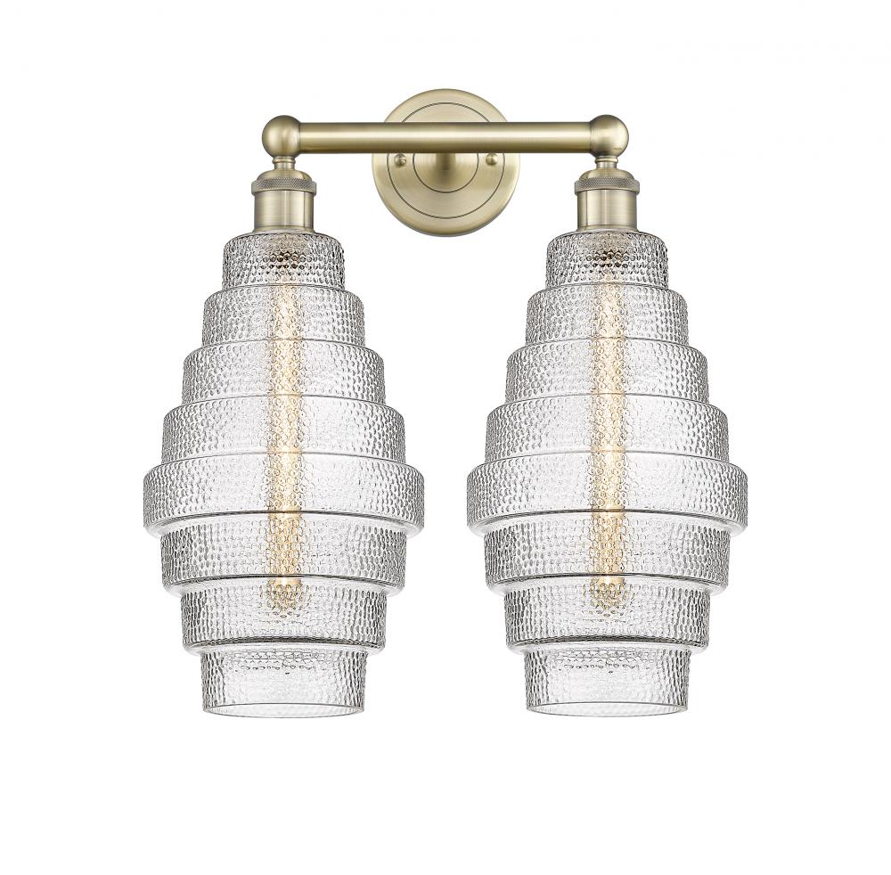 Cascade - 2 Light - 17 inch - Antique Brass - Bath Vanity Light