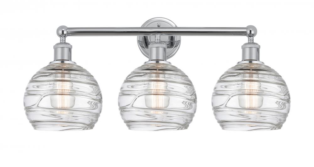 Athens Deco Swirl - 3 Light - 26 inch - Polished Chrome - Bath Vanity Light