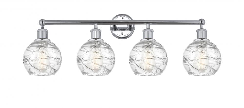 Athens Deco Swirl - 4 Light - 33 inch - Polished Chrome - Bath Vanity Light