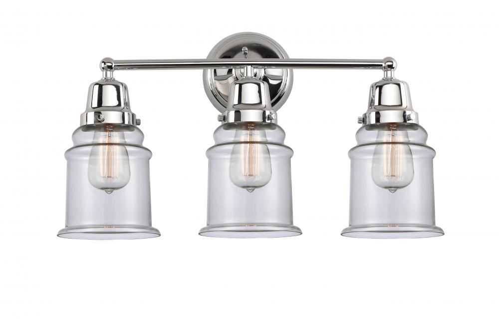 Canton - 3 Light - 22 inch - Polished Chrome - Bath Vanity Light