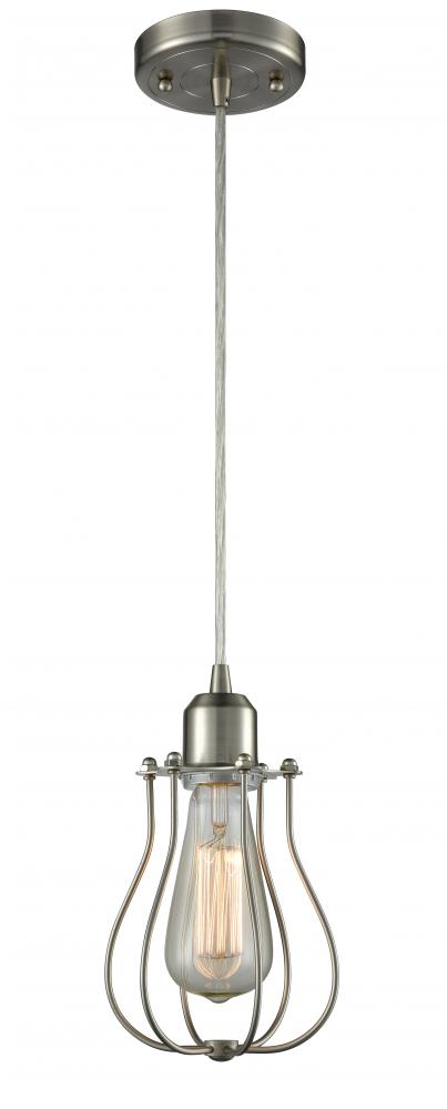 Muselet - 1 Light - 6 inch - Brushed Satin Nickel - Cord hung - Mini Pendant