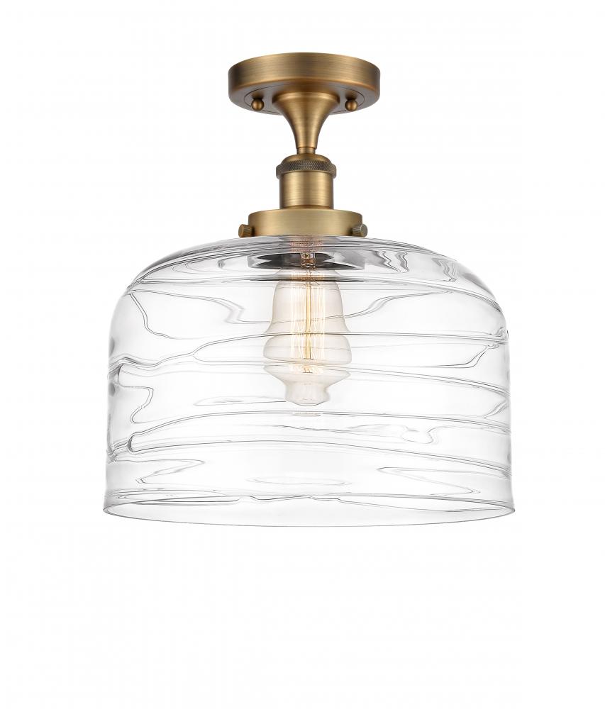 Bell - 1 Light - 12 inch - Brushed Brass - Semi-Flush Mount