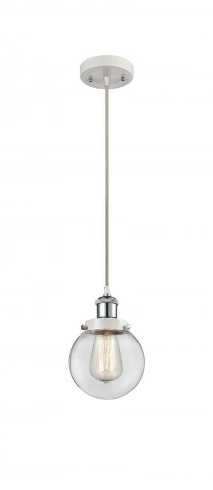 Beacon - 1 Light - 6 inch - White Polished Chrome - Cord hung - Mini Pendant