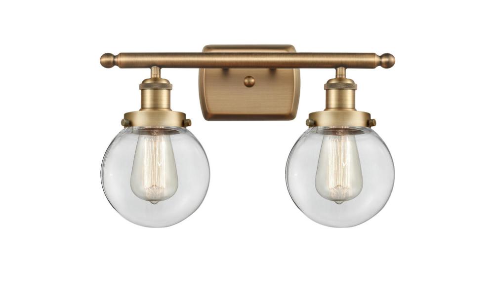 Beacon - 2 Light - 16 inch - Brushed Brass - Bath Vanity Light