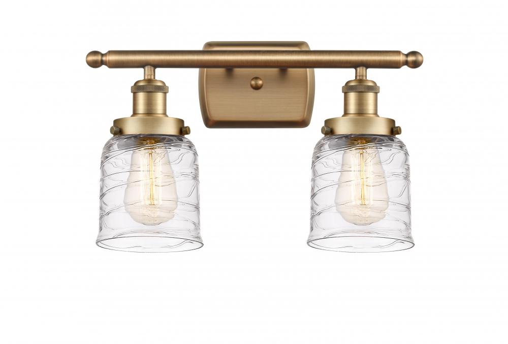 Bell - 2 Light - 16 inch - Brushed Brass - Bath Vanity Light