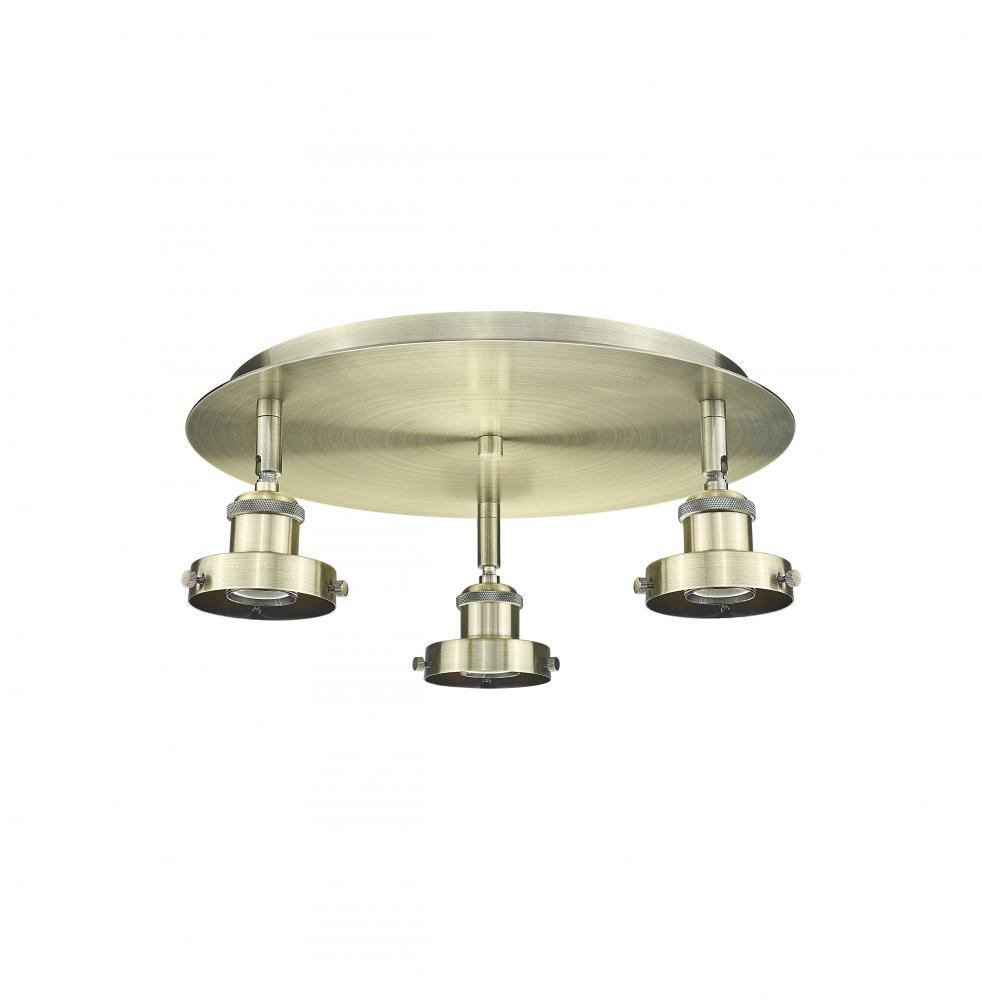 Ballston Urban - 3 Light - 15 inch - Black Antique Brass - Flush Mount