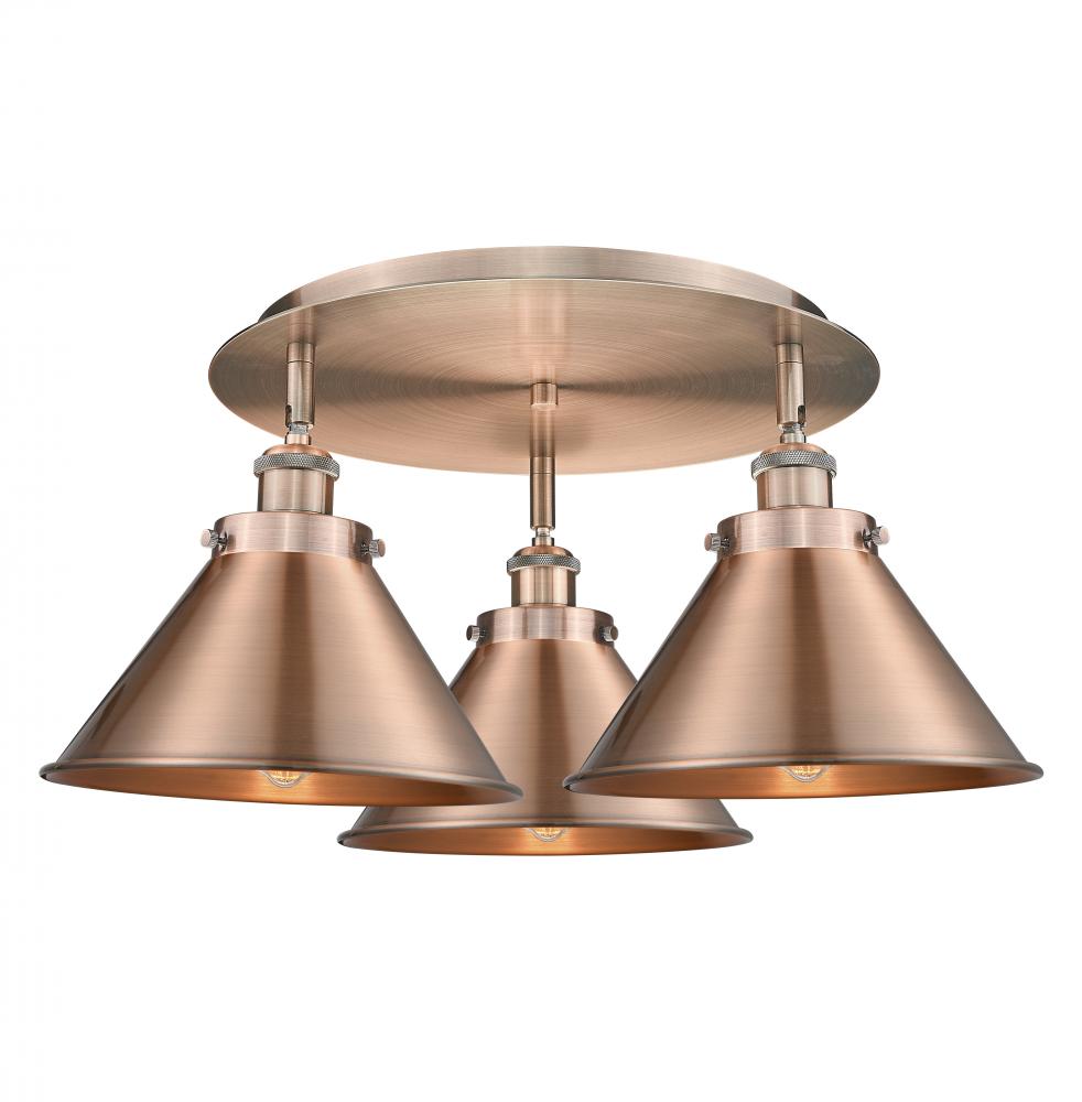 Ballston Urban - 3 Light - 20 inch - Antique Copper - Flush Mount