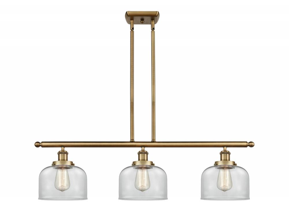 Bell - 3 Light - 36 inch - Brushed Brass - Stem Hung - Island Light