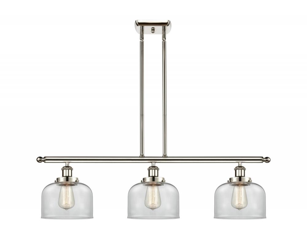 Bell - 3 Light - 36 inch - Polished Nickel - Stem Hung - Island Light