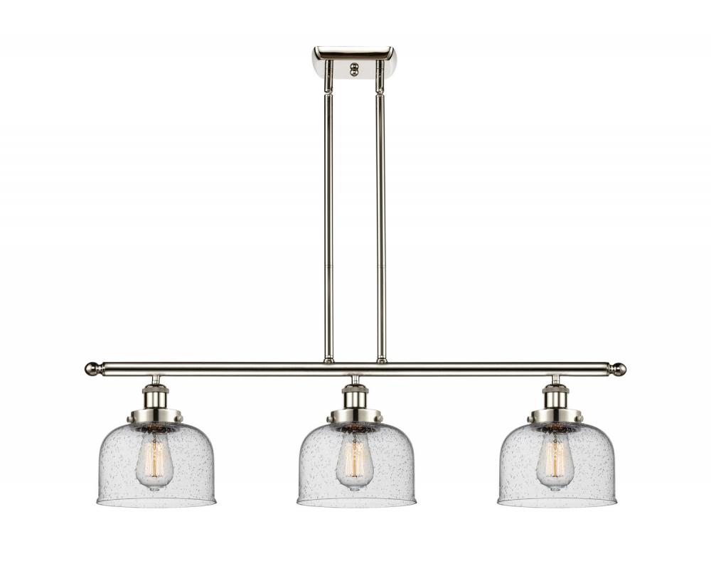 Bell - 3 Light - 36 inch - Polished Nickel - Stem Hung - Island Light