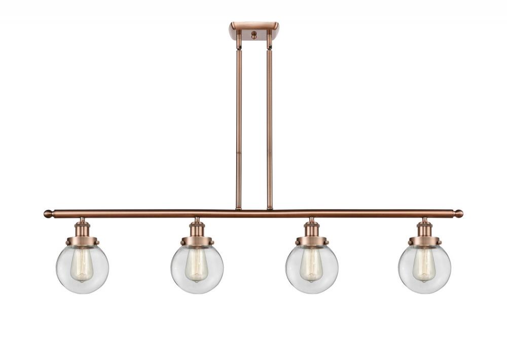 Beacon - 4 Light - 48 inch - Antique Copper - Stem Hung - Island Light