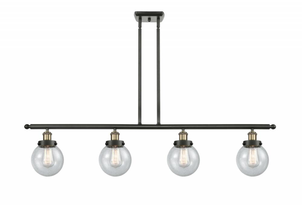 Beacon - 4 Light - 48 inch - Black Antique Brass - Stem Hung - Island Light