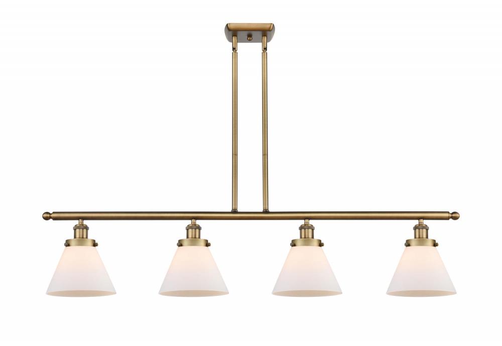 Cone - 4 Light - 48 inch - Brushed Brass - Stem Hung - Island Light