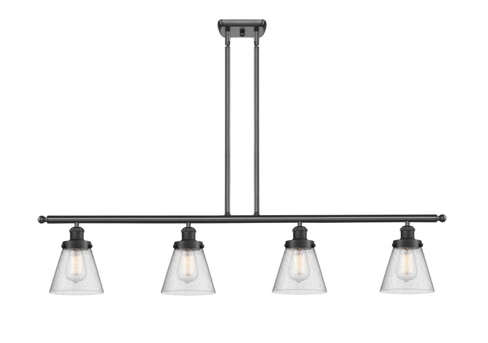 Cone - 4 Light - 48 inch - Matte Black - Stem Hung - Island Light