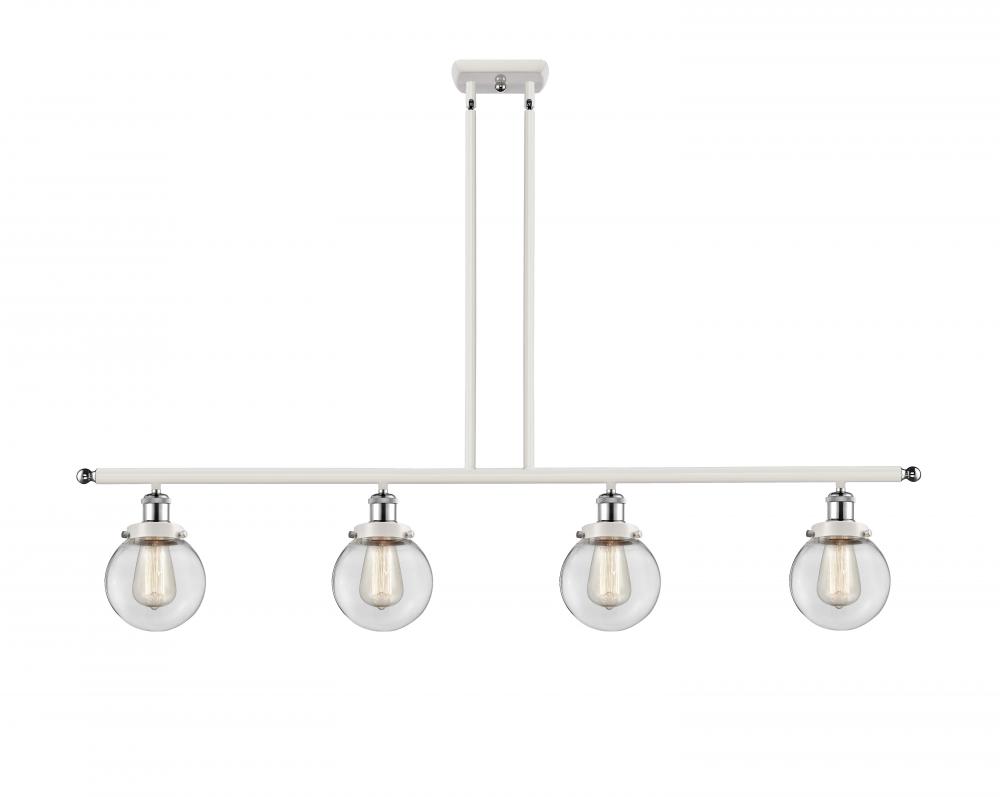 Beacon - 4 Light - 48 inch - White Polished Chrome - Stem Hung - Island Light