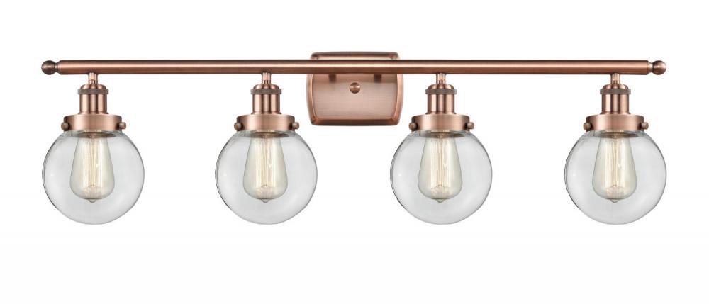 Beacon - 4 Light - 36 inch - Antique Copper - Bath Vanity Light