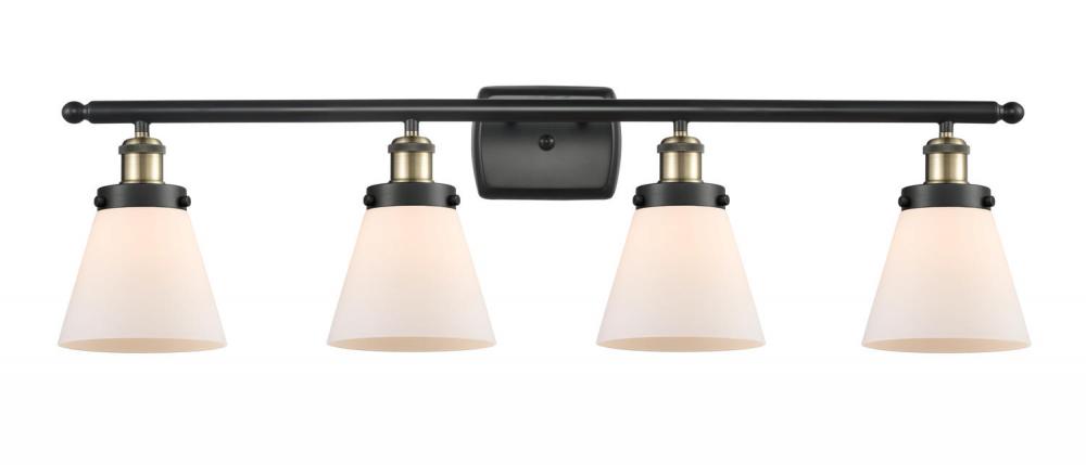 Cone - 4 Light - 36 inch - Black Antique Brass - Bath Vanity Light