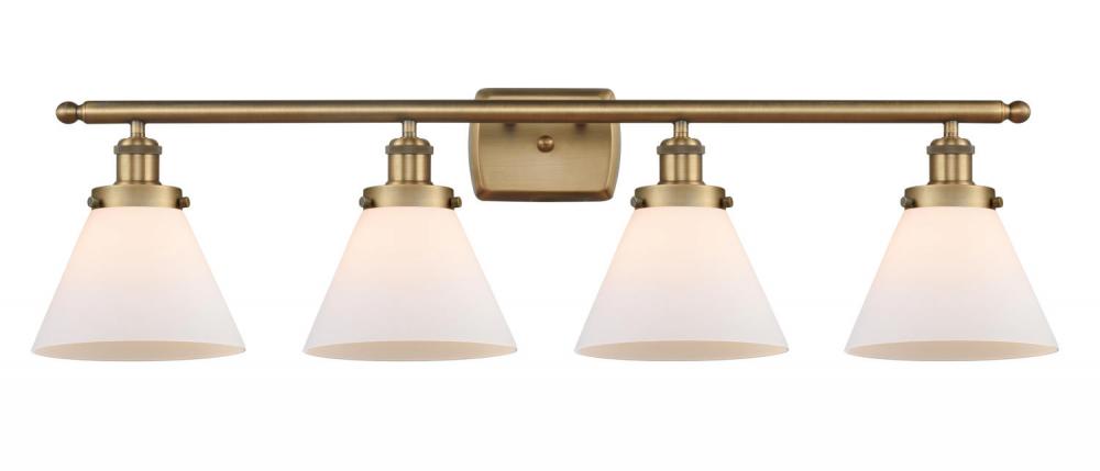 Cone - 4 Light - 38 inch - Brushed Brass - Bath Vanity Light