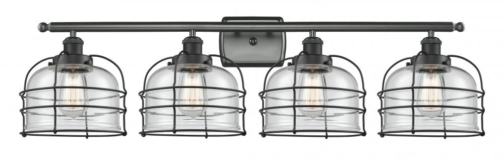 Bell Cage - 4 Light - 36 inch - Matte Black - Bath Vanity Light