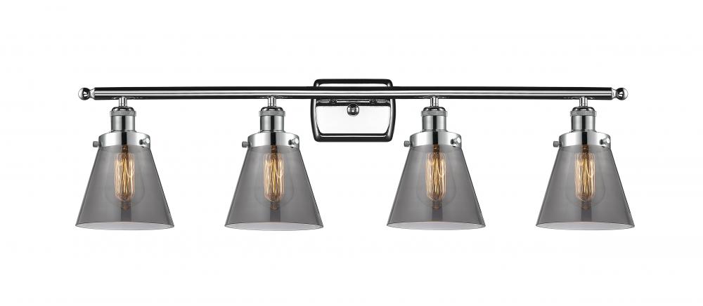 Cone - 4 Light - 36 inch - Polished Chrome - Bath Vanity Light