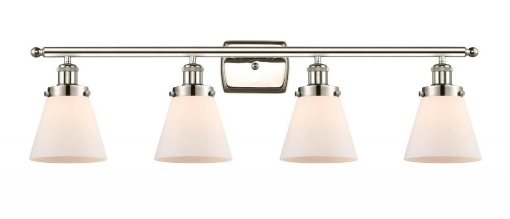 Cone - 4 Light - 36 inch - Polished Nickel - Bath Vanity Light