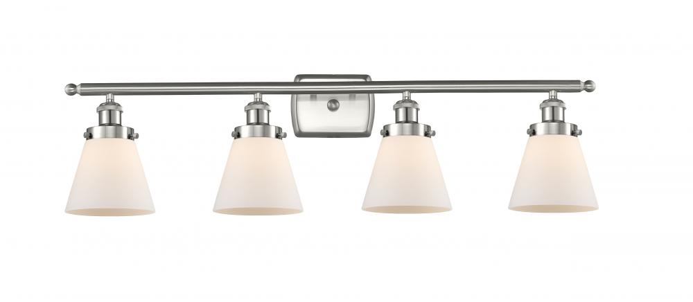 Cone - 4 Light - 36 inch - Brushed Satin Nickel - Bath Vanity Light