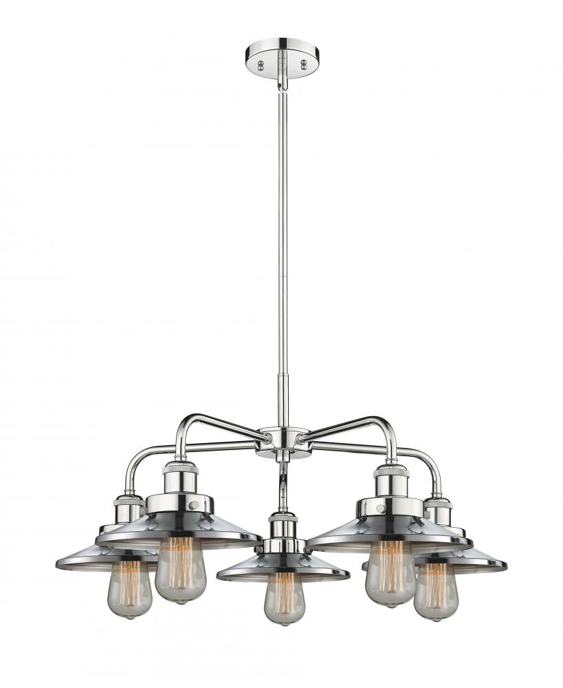 Edison - 5 Light - 27 inch - Polished Chrome - Chandelier