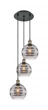 Innovations Lighting 113B-3P-BAB-G556-8SM - Rochester - 3 Light - 15 inch - Black Antique Brass - Cord Hung - Multi Pendant