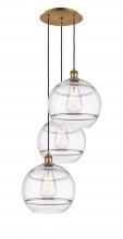 Innovations Lighting 113B-3P-BB-G556-12CL - Rochester - 3 Light - 19 inch - Brushed Brass - Cord hung - Multi Pendant