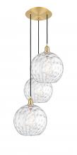 Innovations Lighting 113B-3P-SG-G1215-12 - Athens Water Glass - 3 Light - 19 inch - Satin Gold - Cord hung - Multi Pendant