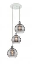 Innovations Lighting 113B-3P-WPC-G556-8SM - Rochester - 3 Light - 15 inch - White Polished Chrome - Cord Hung - Multi Pendant