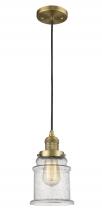 Innovations Lighting 201C-BB-G184 - Canton - 1 Light - 6 inch - Brushed Brass - Cord hung - Mini Pendant