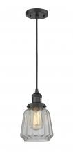 Innovations Lighting 201C-BK-G142 - Chatham - 1 Light - 7 inch - Matte Black - Cord hung - Mini Pendant